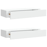 Wall-mounted Drawer Shelves 2 pcs White 60x23.5x10cm MDF 330256