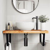 Basin Shelf Wall Mounted Steel and Solid Wood Acacia 3302943