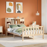 Bookcase Bed without Mattress 135x190 cm Double Solid Wood Pine 3321733
