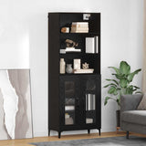 Highboard Black Oak 69.5 x 34 x 180 cm Engineered Wood 3416180