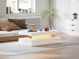 LED Coffee Table with Storage - High Gloss White T3398P555177