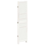 Room Divider 4 Panels White Solid Wood Paulownia 358833