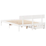 Bed Frame without Mattress White 160x200 cm Solid Wood Pine 3301519