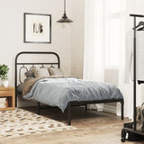 Metal Bed Frame without Mattress with Headboard Black 90x190cm 377109