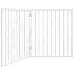 ZNTS Dog Gate Foldable 2 Panels White 160 cm Poplar Wood 352186