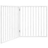 Dog Gate Foldable 2 Panels White 160 cm Poplar Wood 352186