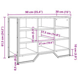 Shoe Cabinet Smoked Oak 90x38x61.5 cm Engineered Wood 848646