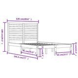 Bed Frame Wooden Brown Solid Pine Wood Small Double Durable 3104578