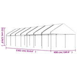 Gazebo with Roof White 15.61x4.08x3.22 m Polyethylene 3155515
