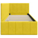 Corner Bed Frame with Headboard Yellow 80 x 200 cm Velvet 42016293