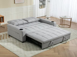Two-Seater Pull-Out Sofa Bed - Light Grey T3398P344482