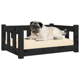 ZNTS Dog Bed Black 65.5x50.5x28 cm Solid Wood Pine 820191