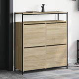 Shoe Cabinet with 4 Flip-Drawers Sonoma Oak 100x34x112 cm 3214414