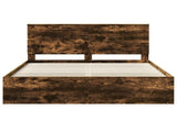 Bed Frame Smoked Oak 160 x 200 cm Solid Pine Wood 3410987