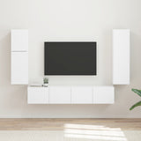 TV Cabinet Set Wall-mounted 4 pcs White Engineered Wood 3409033