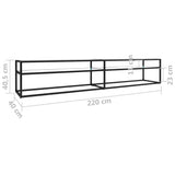 TV Cabinet White Marble 220x40x40.5 cm Tempered Glass 331732
