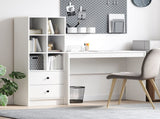 Desk with Drawer with Shelf with Storage 2 pcs White 3337329