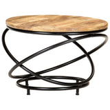 Coffee Table Black 60x60x40 cm Solid Rough Mango Wood 321935