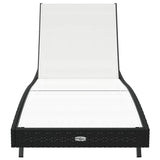 Sun Lounger Black and White 197 x 70 x 82 cm Poly Rattan 42009978