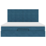 Ottoman Bed with Mattresses Dark Blue 160x200cm Velvet 3313485
