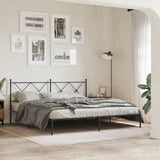 Metal Bed Frame without Mattress with Headboard Black 183x213cm 376507
