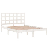 Bed Frame without Mattress White 150x200 cm King Size Solid Wood 3105476
