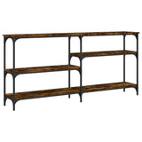 Console Table Smoked Oak 160x29x75 cm Engineered Wood 834087