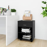 Rolling Cabinet Black 46x36x59 cm Engineered Wood 808468
