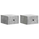 Wall-Mounted Bedside Cabinet with Drawer 2 pcs Concrete Grey 899112