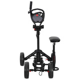 Golf Trolley with Seat Black Aluminium Foldable 42033589