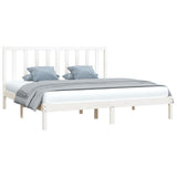 Bed Frame without Mattress White Solid Wood Pine 200x200 cm 3105181