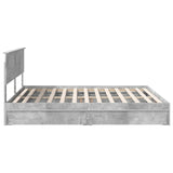 Storage Bed Concrete Grey 200 x 200 cm Engineered Wood 3408427