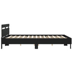 ZNTS Bed Frame with LED without Mattress Black 180x200 cm Super King 3207526