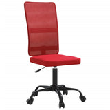Office Chair Height Adjustable Wine Red Mesh Fabric 353012