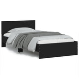 Bed Frame without Mattress with Headboard Black 100x200 cm 838618