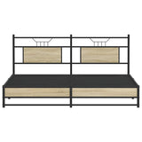 Metal Bed Frame without Mattress Sonoma Oak 183x213 cm 3325121