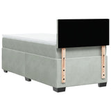 Box Spring Bed with Mattress Light Grey 100x200 cm Velvet 3286234