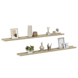 Wall Shelves 2 pcs White and Sonoma Oak 115x9x3 cm 326693