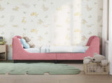Toddler Bed Frame with Headboard Pink 70 x 140 cm Velvet 42010850