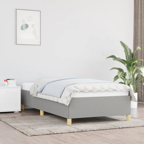 ZNTS Bed Frame without Mattress Light Grey 90x190 cm Single Single Fabric 349863