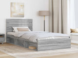 Bed Frame Grey Sonoma 90 x 190 cm Solid Pine Wood 3411797