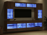 TV Wall Cabinet Set with LED 6 pcs Artisan Oak Engineered Wood 3402996