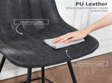 Set of 2 PU Leather Swivel Bar Stools - Black T3398P423888