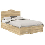 Bed Frame with Drawer Sonoma Oak 120 x 200 cm Engineered Wood 3413623