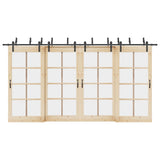 Sliding Door Hardware Kit 427 cm Steel Black 3295744