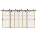 Sliding Door Hardware Kit 427 cm Steel Black 3295744