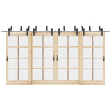 Sliding Door Hardware Kit 427 cm Steel Black 3295744