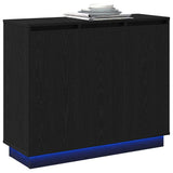 LED Sideboard Black Oak 90 x 32 x 75 cm Engineered Wood 869675
