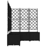 Garden Planter 5 pcs Black 120 x 120 x 143 cm Plastic 42002843