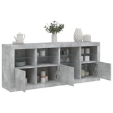 Sideboard with LED Lights Concrete Grey 164x37x67 cm 3209054